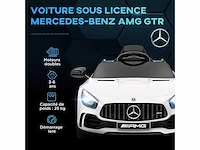 Gelicentieerde mercedes-benz amg gtr 12v elektrische kinderauto afstandsbediening 2.4g max. 5 km/h 108 x 67 x 46 cm wit - afbeelding 3 van  8