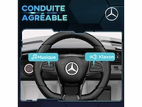 Gelicentieerde mercedes-benz amg gtr 12v elektrische kinderauto afstandsbediening 2.4g max. 5 km/h 108 x 67 x 46 cm wit - afbeelding 5 van  8