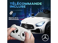 Gelicentieerde mercedes-benz amg gtr 12v elektrische kinderauto afstandsbediening 2.4g max. 5 km/h 108 x 67 x 46 cm wit - afbeelding 6 van  8