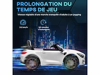 Gelicentieerde mercedes-benz amg gtr 12v elektrische kinderauto afstandsbediening 2.4g max. 5 km/h 108 x 67 x 46 cm wit - afbeelding 7 van  8