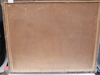 Gemengde tachniek achter glas, getekend niet leesbaar, wintertafereel, 72x85 - afbeelding 4 van  4