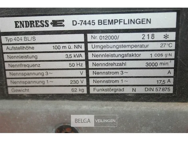 Generator endress - afbeelding 7 van  7