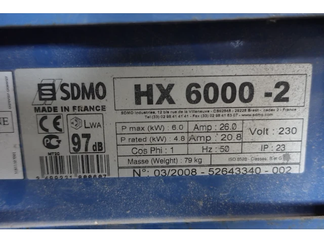 Generator sdmo - afbeelding 5 van  6