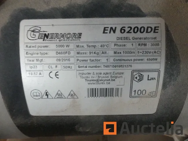 Generatorset diesel op roltafel genermore en6200de - afbeelding 3 van  10