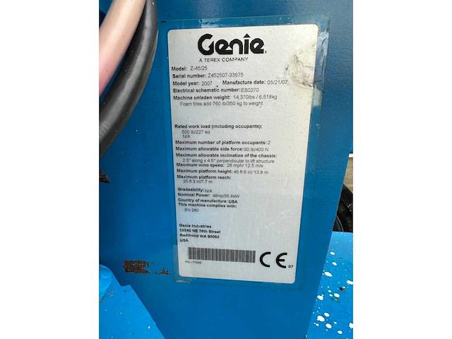 Genie - 2007 - z45/25 - hoogwerker - afbeelding 16 van  32