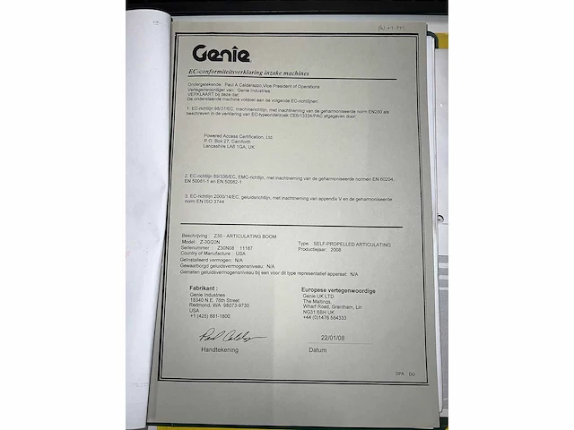 Genie - 2008 - z30/20n - hoogwerker - afbeelding 4 van  12