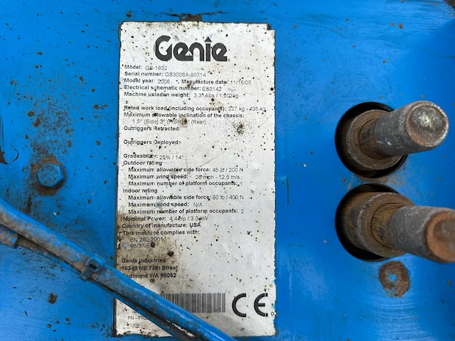 Genie - gs1932 - elektrische schaarlift - afbeelding 30 van  36
