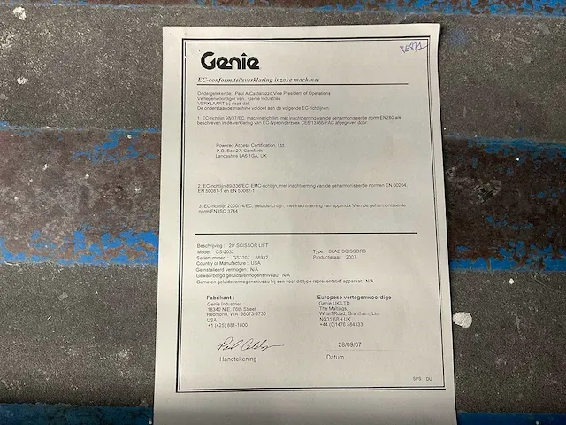Genie gs-3232 hoogwerker - afbeelding 7 van  16