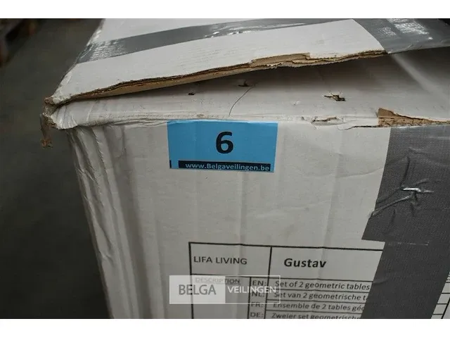 Geometrisch tafeltje zwart houtstructuur - afbeelding 2 van  2