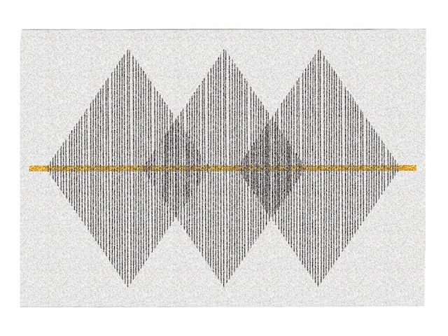 Geometrisch vloerkleed - 160 x 230 cm - wit en grijs - afbeelding 2 van  4