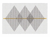 Geometrisch vloerkleed - 160 x 230 cm - wit en grijs - afbeelding 2 van  4