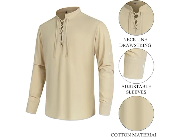 Geplaimir middeleeuws kostuum voor heren, m - afbeelding 3 van  4