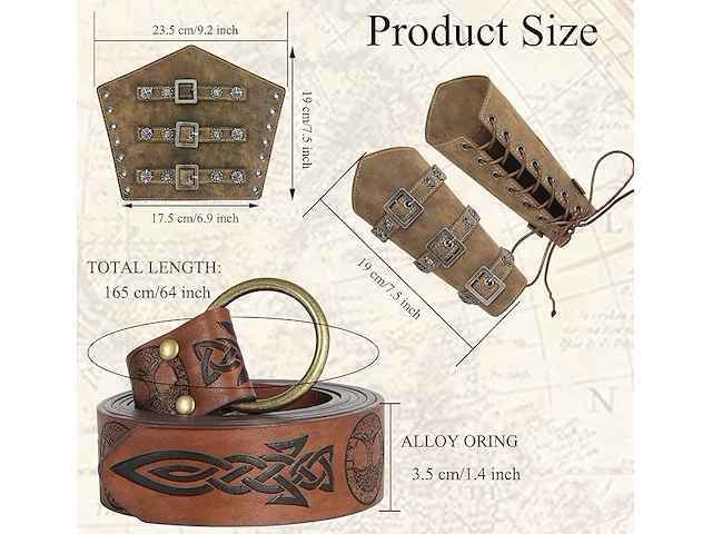 Geplaimir middeleeuws kostuum voor heren, m - afbeelding 4 van  4