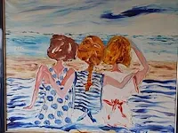 Gérard le roux "three women" - origineel schilderij in olie - afbeelding 4 van  7