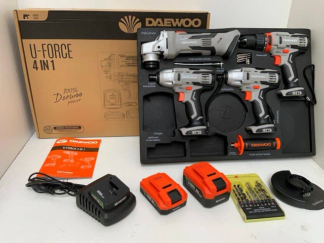 Gereedschapset daewoo u-force 4in1 elektrisch 21v nieuw - afbeelding 1 van  1