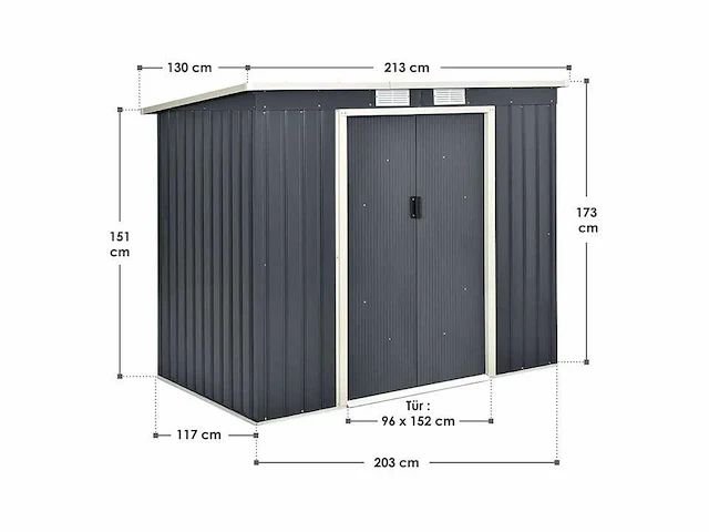 Gereedschapsschuur met funderingsframe voor tuinmeubelen en -apparatuur - - afbeelding 10 van  11