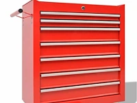 Gereedschapswagen - rood staal - afbeelding 1 van  3