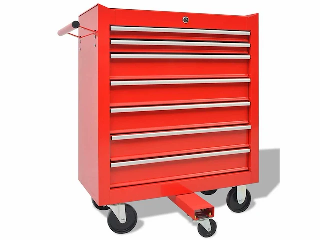 Gereedschapswagen - rood staal - afbeelding 2 van  3