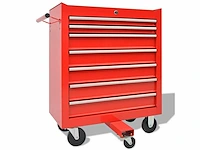 Gereedschapswagen - rood staal - afbeelding 2 van  3