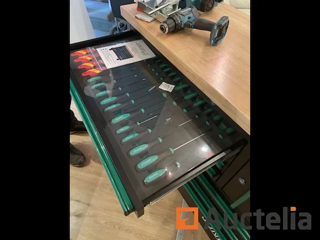 Gereedschapswagen 6 lades en de inhoud van het gereedschap jungwille jw48xxl - afbeelding 2 van  4
