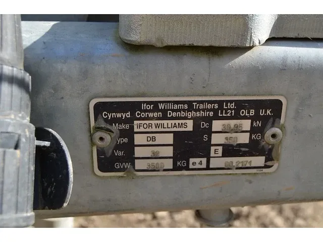 Geremde aanhangwagen dubbel as ifor williams type 2hb gx125hd 3500kg - afbeelding 14 van  16