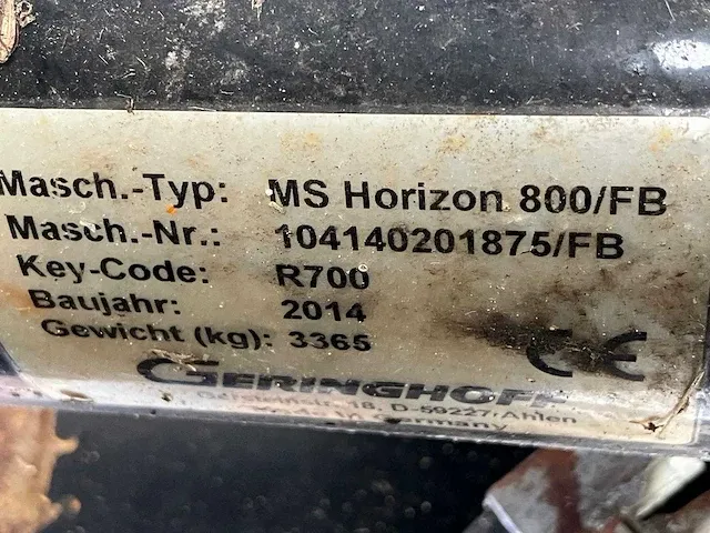 Geringhoff - ms horizon 800 fb - overige oogstmachine - 2014 - afbeelding 2 van  10