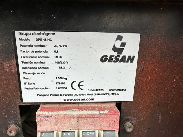 Gesan - dps45nc - stroomgenerator - 2006 - afbeelding 11 van  19