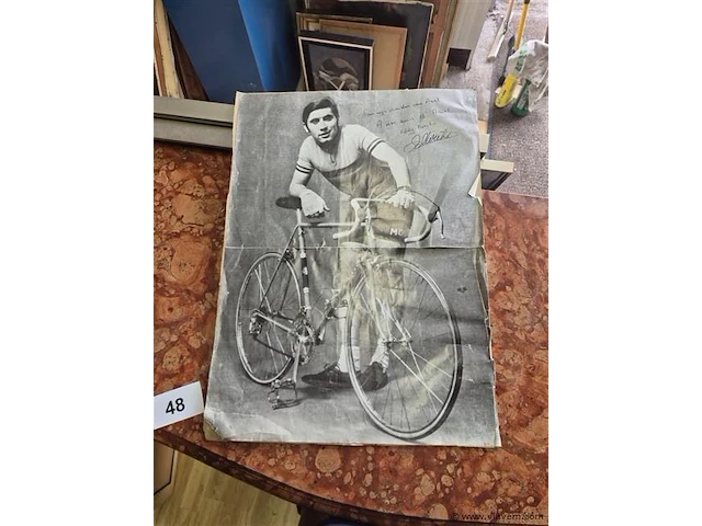Gesigneerde affiche eddy merckx - afbeelding 1 van  3