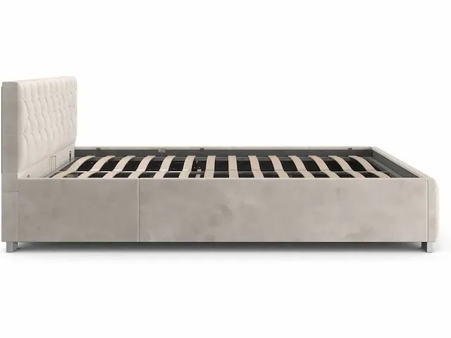 Gestoffeerd bed 140 x 200 cm met bedbodem en led - afbeelding 5 van  5