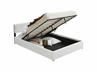 Gestoffeerd bed 140 x 200 met opbergbox - wit - afbeelding 10 van  13