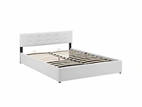 Gestoffeerd bed 140 x 200 met opbergbox - wit - afbeelding 11 van  13