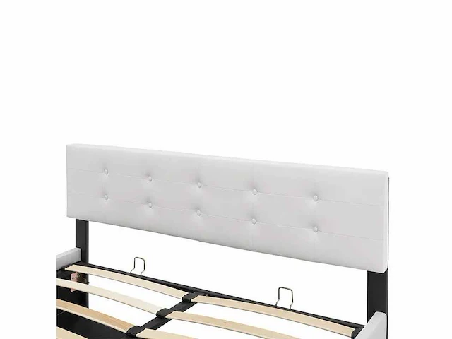 Gestoffeerd bed 140 x 200 met opbergbox - wit - afbeelding 12 van  13