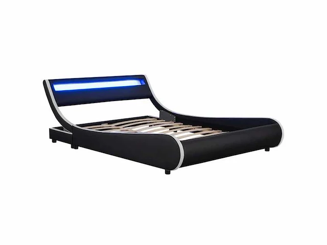 Gestoffeerd bed 140x200 met led verlichting en lattenbodem - afbeelding 2 van  4