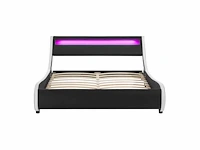 Gestoffeerd bed 140x200cm met led verlichting en lattenbodem - afbeelding 4 van  8