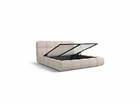 Gestoffeerd bed 160x200 - opbergruimte - beige stof - afbeelding 7 van  8
