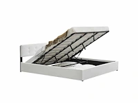 Gestoffeerd bed 180 x 200 met opbergbox - wit - afbeelding 2 van  12
