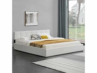 Gestoffeerd bed 180 x 200 met opbergbox - wit - afbeelding 1 van  12