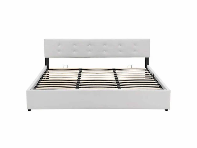Gestoffeerd bed 180 x 200 met opbergbox - wit - afbeelding 6 van  12