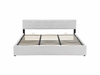 Gestoffeerd bed 180 x 200 met opbergbox - wit - afbeelding 6 van  12