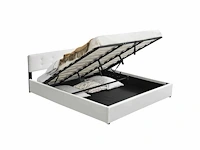 Gestoffeerd bed 180 x 200 met opbergbox - wit - afbeelding 7 van  12