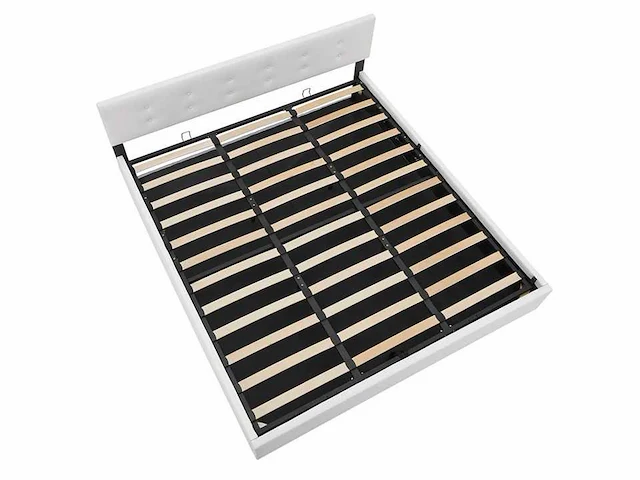 Gestoffeerd bed 180 x 200 met opbergbox - wit - afbeelding 8 van  12