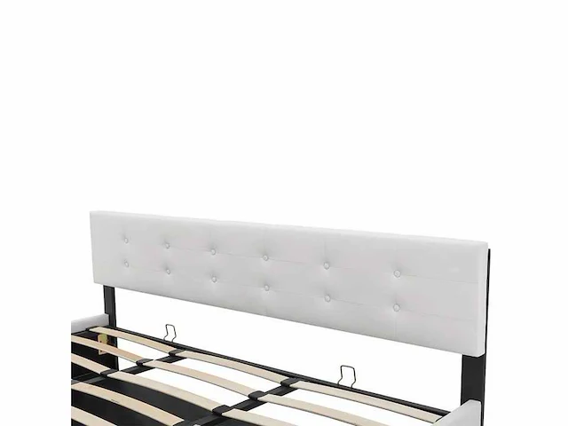 Gestoffeerd bed 180 x 200 met opbergbox - wit - afbeelding 10 van  12