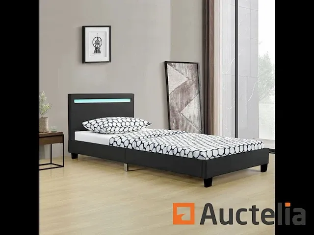 Gestoffeerd bed 90 x 200 cm met boxspring en led - afbeelding 4 van  4