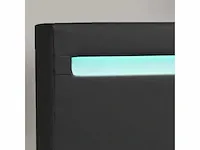 Gestoffeerd bed a met led-verlichting en bedbodem 90x200 - afbeelding 2 van  4