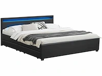 Gestoffeerd bed met bedstee, led verlichting 180x200 - afbeelding 2 van  3