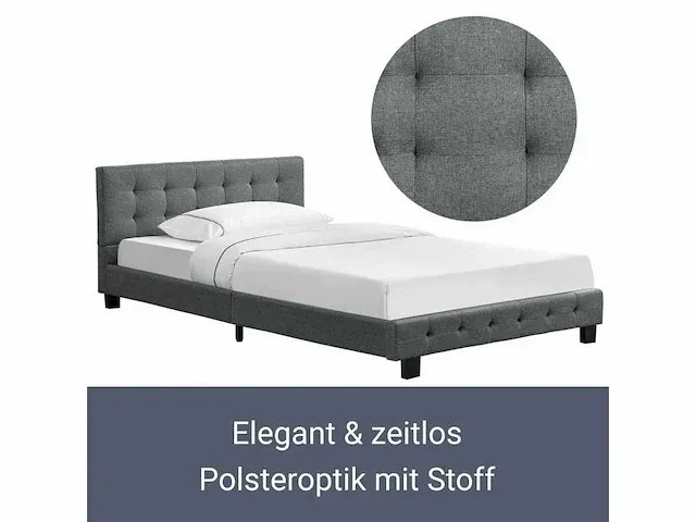 Gestoffeerd bed met lattenbodem 120x200cm - afbeelding 2 van  5