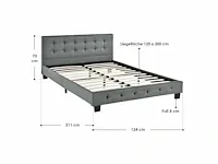 Gestoffeerd bed met lattenbodem 120x200cm - afbeelding 5 van  5