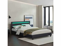 Gestoffeerd bed met led verlichting en bedbodem 140x200cm - afbeelding 1 van  4