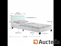 Gestoffeerd bed met led verlichting en boxspring 90 x 200 - afbeelding 3 van  5