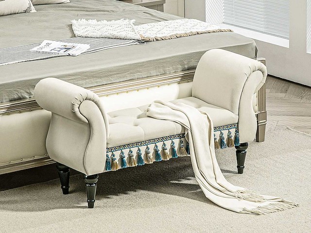 Gestoffeerde bank, bank, vintage design, tot 150 kg - afbeelding 1 van  7